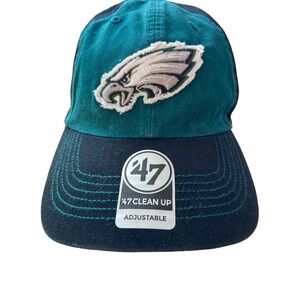Philadelphia Eagles '47 Clean Up Hat OS Green Black Football Logo Adjustable